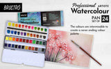 BRUSTRO, Water colour - Professional Artists | Half pan | 24shades | 10mm.