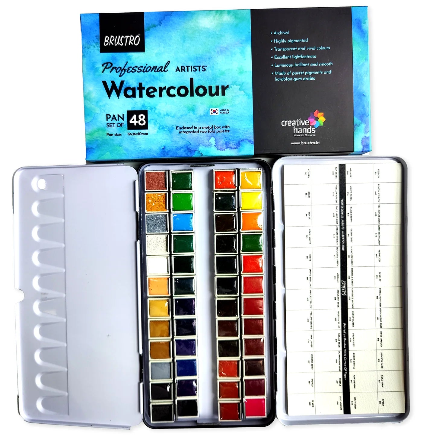 BRUSTRO, Water colour - Professional Artists | Half Pan | 48shades.