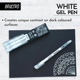 BRUSTRO, White Gel Pen | Set Of 3.