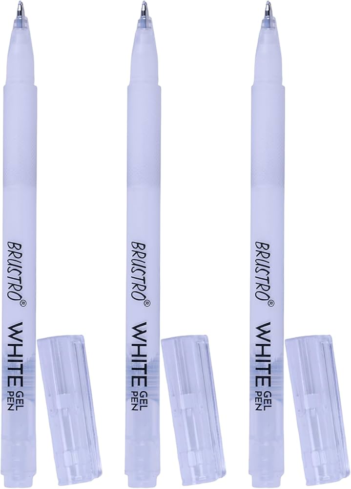 BRUSTRO, White Gel Pen | Set Of 3.